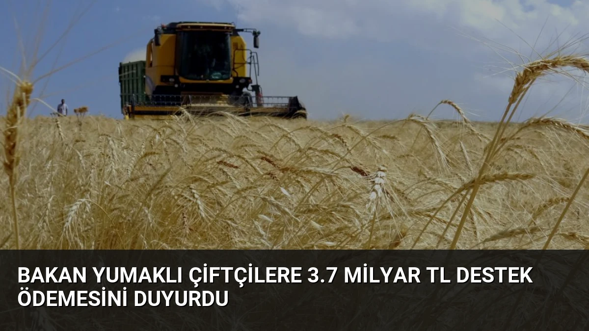 Bakan Yumaklı Çiftçilere 3.7 Milyar TL Destek Ödemesini Duyurdu