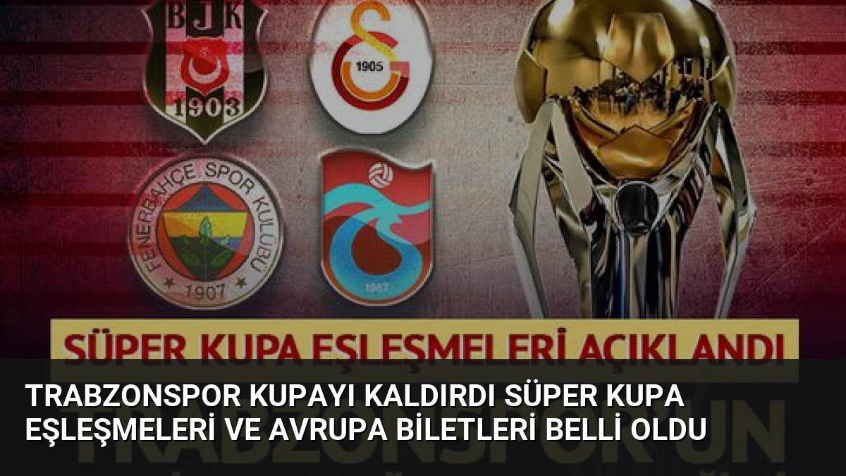 Trabzonspor Kupayı Kaldırdı Süper Kupa Eşleşmeleri ve Avrupa Biletleri Belli Oldu
